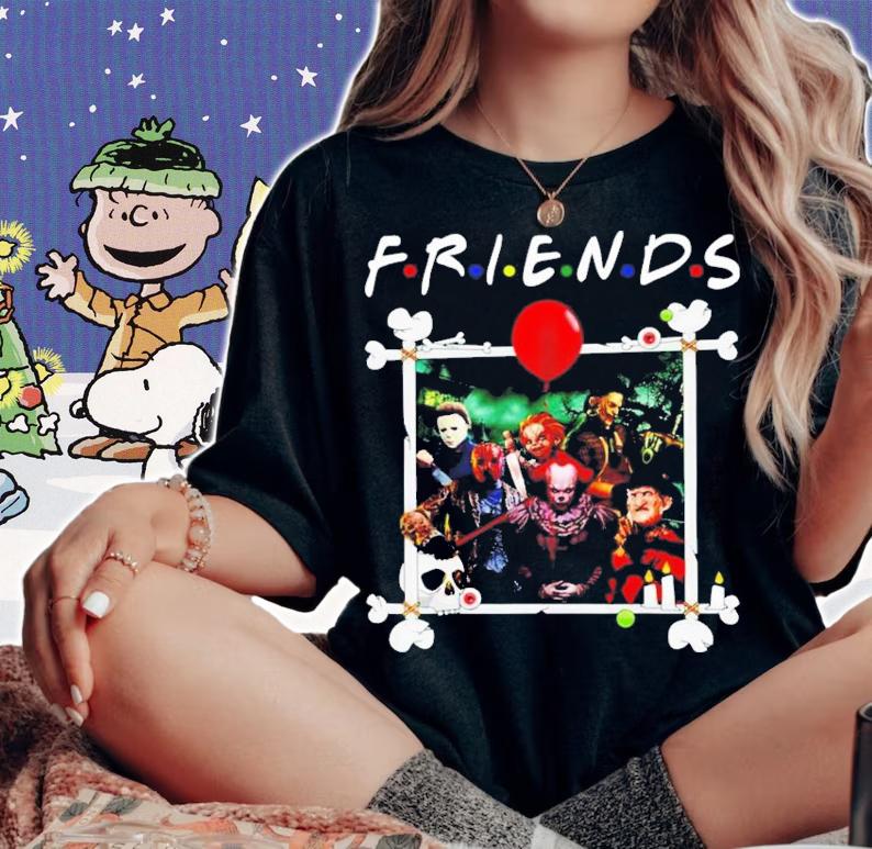Friends Halloween Horror Team Scary Movies Halloween T-Shirt t-shirt woman shirt