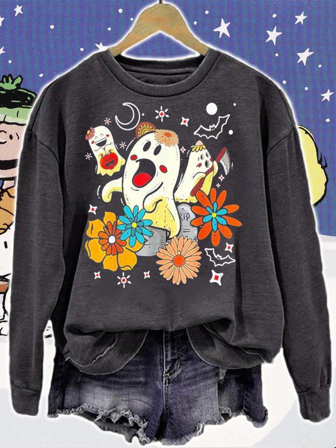 Halloween Cute Floral Halloween Ghost Shirt t-shirt
