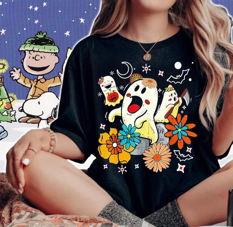 Halloween Cute Floral Halloween Ghost Shirt t-shirt