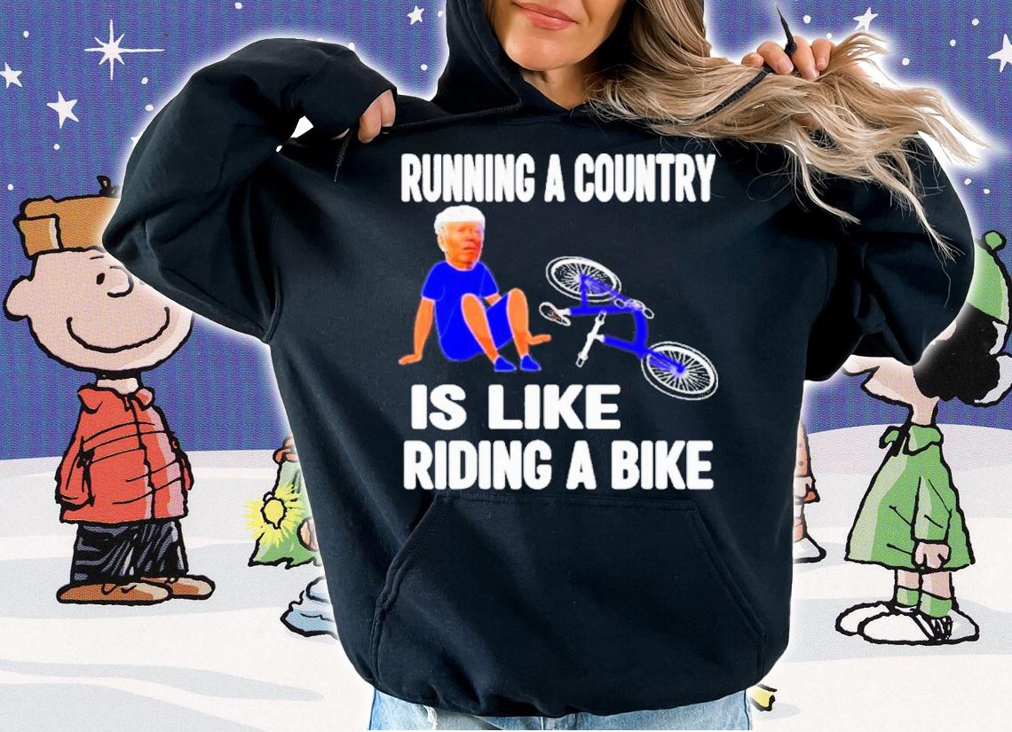 Joe Biden Running The Country Like Riding A Bike Biden Falls Of Bike Shirt t-shirt