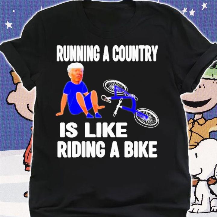 Joe Biden Running The Country Like Riding A Bike Biden Falls Of Bike Shirt t-shirt