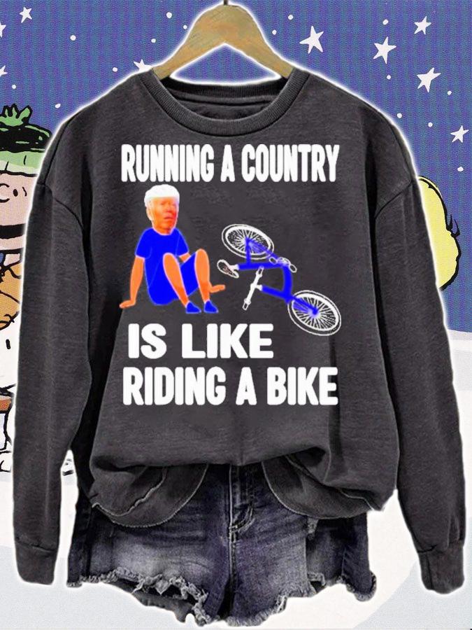 Joe Biden Running The Country Like Riding A Bike Biden Falls Of Bike Shirt t-shirt