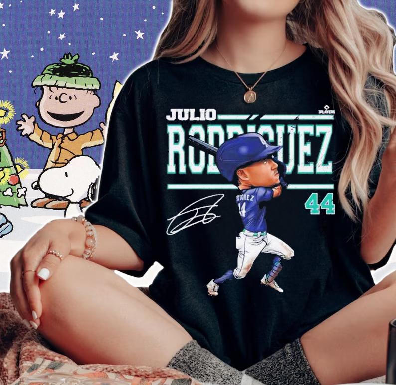 Julio Rodriguez Seattle Cartoon Basketball Signature Shirt t-shirt woman shirt