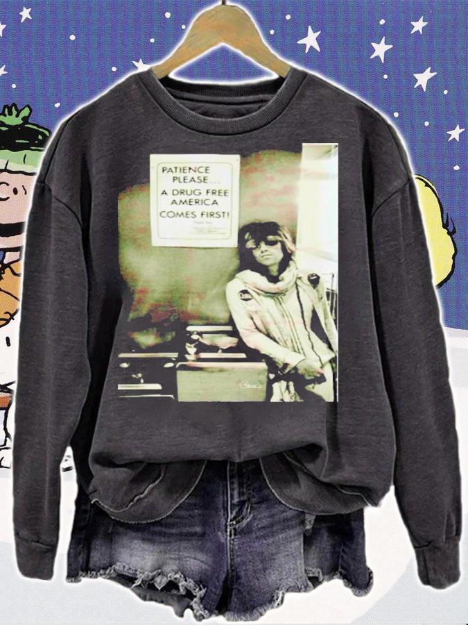 Keith Richards Patience Please A Drug Free America Comes First Shirt t-shirt sweatshirt
