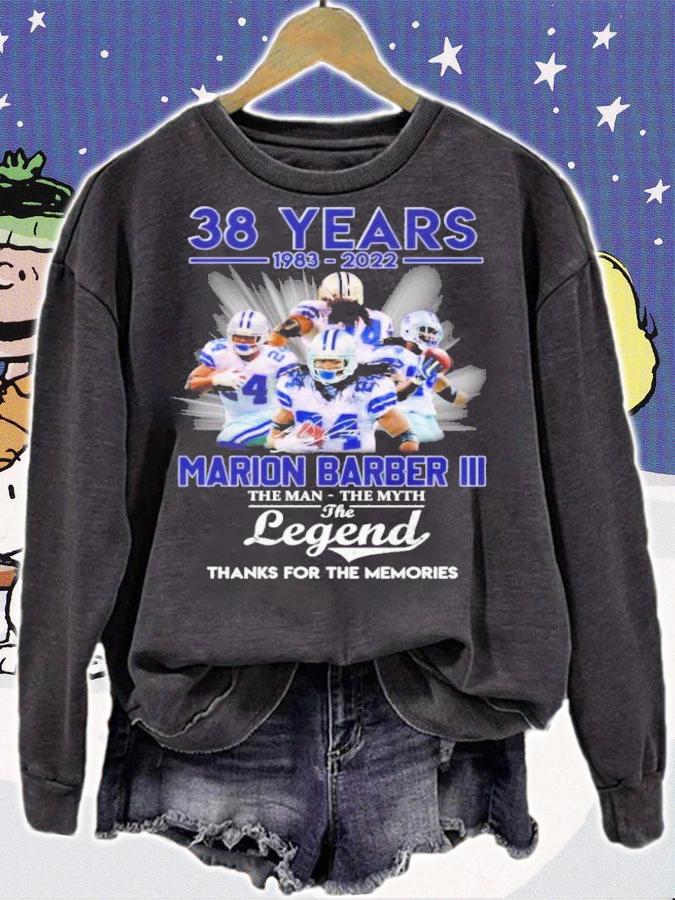 Official 38 Years 1983-2022 Marion Barber III The Man The Myth The Legend Signatures Thank You For The Memories Shirt t-shirt