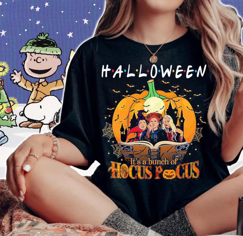 Friends Halloween Its A Bunch Of Hocus Pocus t-shirt woman shirt