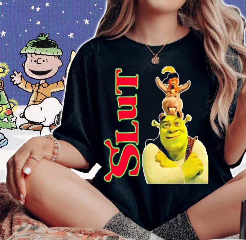 Slut Red Shrek Slut Donkey shirt t-shirt