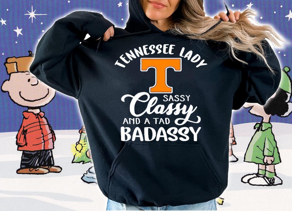 Tennessee Football Lady Sassy Classy And A Tad Badassy Shirt t-shirt hoodie
