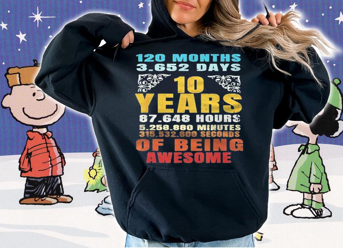 10 Years Of Being Awesome 10Th Birthday Shirt t-shirt hoodie