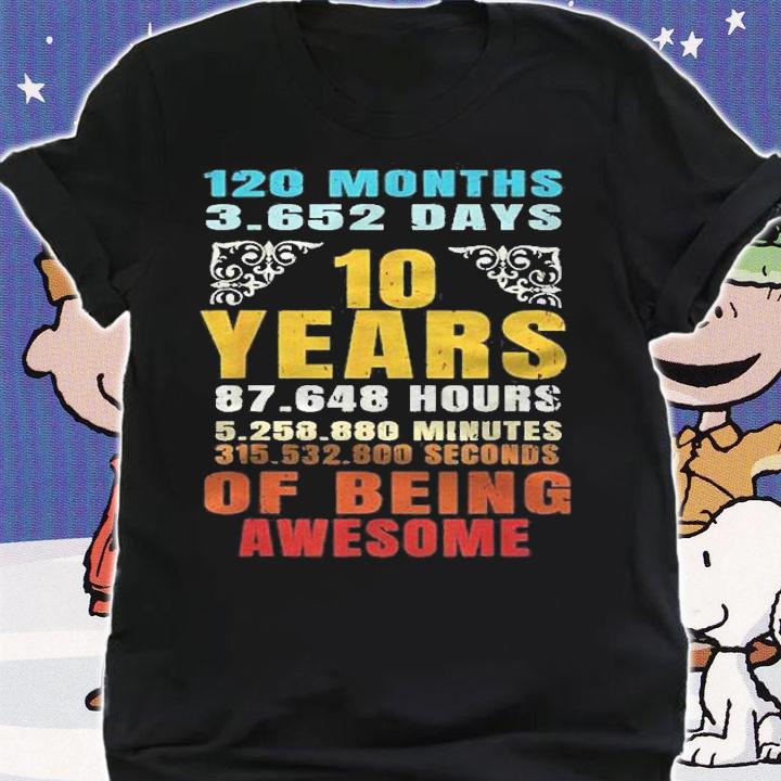 10 Years Of Being Awesome 10Th Birthday Shirt t-shirt shirt