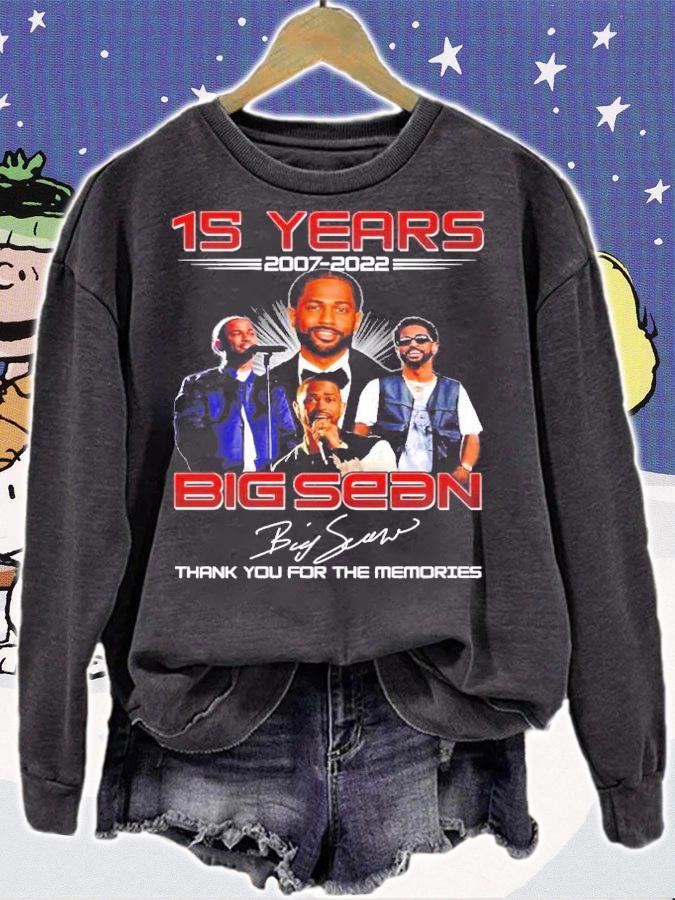 15 years 2007 2022 Big Sean signatures thank you for the memories shirt t-shirt