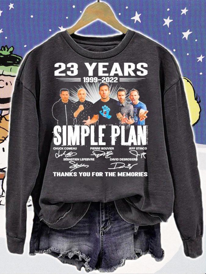 23 Years 1999-2022 Simple Plan Signatures Thank You For The Memories Shirt t-shirt