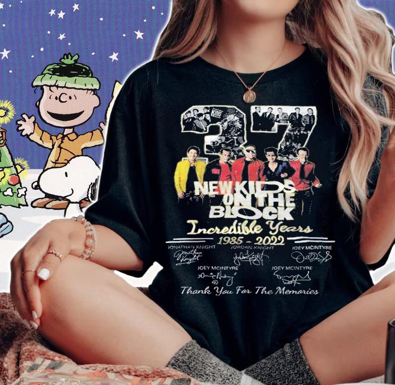 37 New Kids On The Block Incredible Years 1985-2022 signatures shirt t-shirt woman shirt