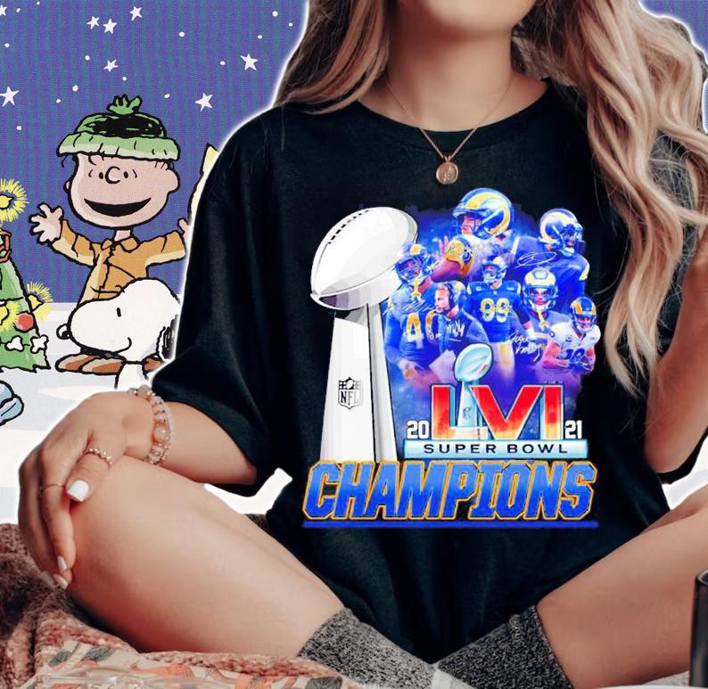 2021 Super Bowl LVI Champions NFL Los Angeles Rams shirt t-shirt woman shirt