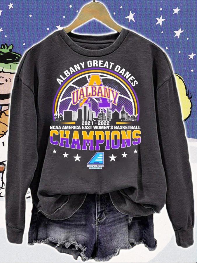Albany Great Danes NCAA America East Women's Basketball 2021-2022 Champions t-shirt sweatshirt