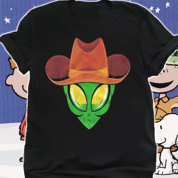 Alien Head Funny Cowboy Hat Ufo Shirt t-shirt shirt
