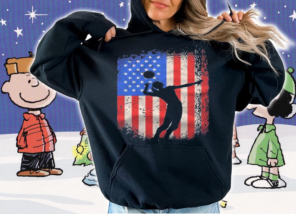 American Flag Volleyball Design For Volleyball Player Shirt t-shirt