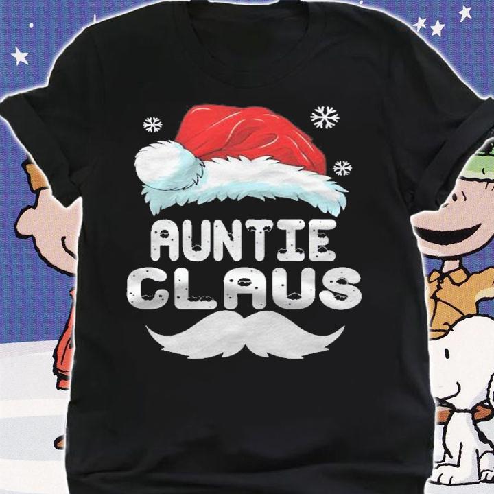 Auntie Claus Matching Family Christmas Pajamas Xmas Santa Shirt t-shirt