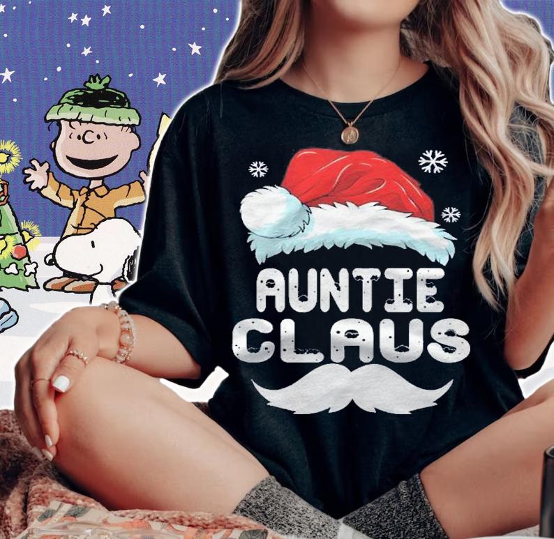 Auntie Claus Matching Family Christmas Pajamas Xmas Santa Shirt t-shirt