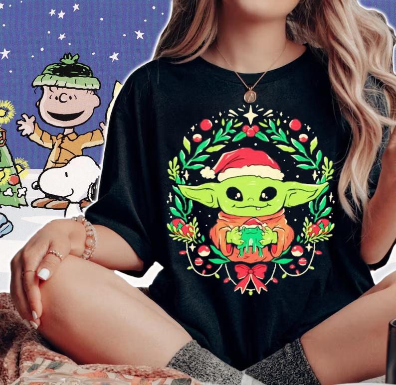 Baby Yoda Christmas Cute Geek Movie Xmas Shirt t-shirt woman shirt