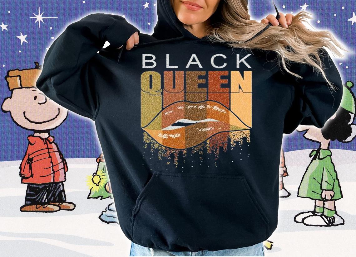 Black Queen Melanin Lips Africa Flag T-Shirt t-shirt hoodie