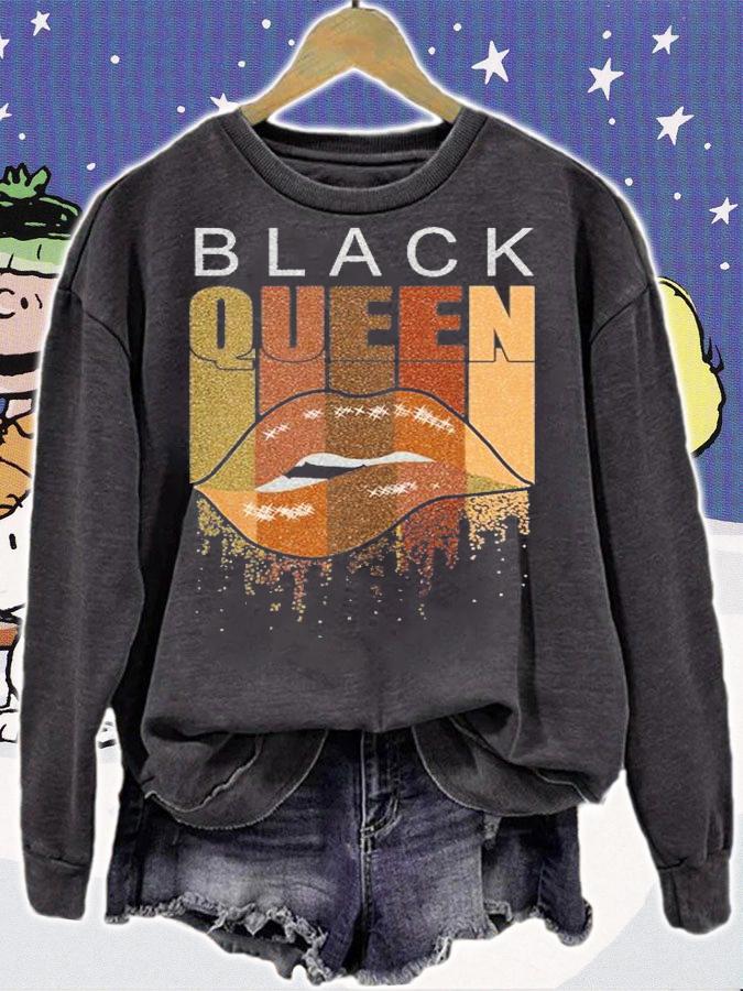 Black Queen Melanin Lips Africa Flag T-Shirt t-shirt sweatshirt