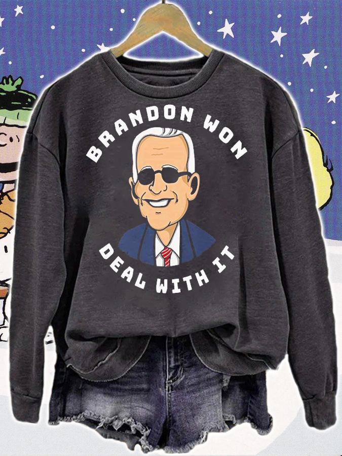 Brandon Won Deal With It Funny Biden T-Shirt t-shirt