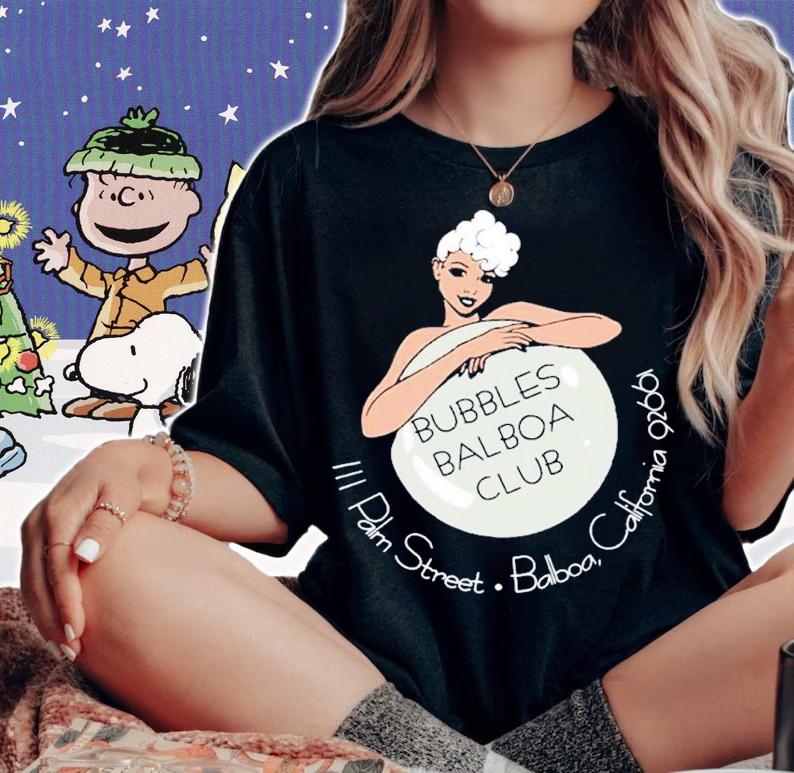 Bubbles Balboa Club Palm Street Balboa California Shirt t-shirt woman shirt