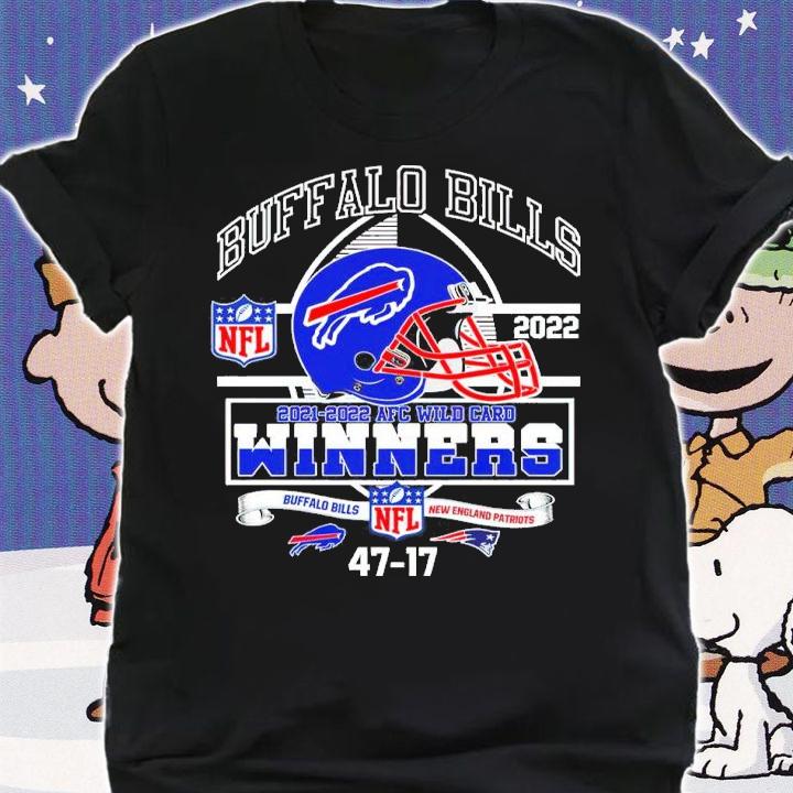 Buffalo Bills 2021-2022 AFC Wild Card Winners Buffalo Bills 47 17 New England Patriots Shirt t-shirt