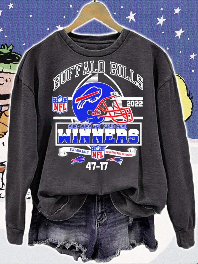 Buffalo Bills 2021-2022 AFC Wild Card Winners Buffalo Bills 47 17 New England Patriots Shirt t-shirt