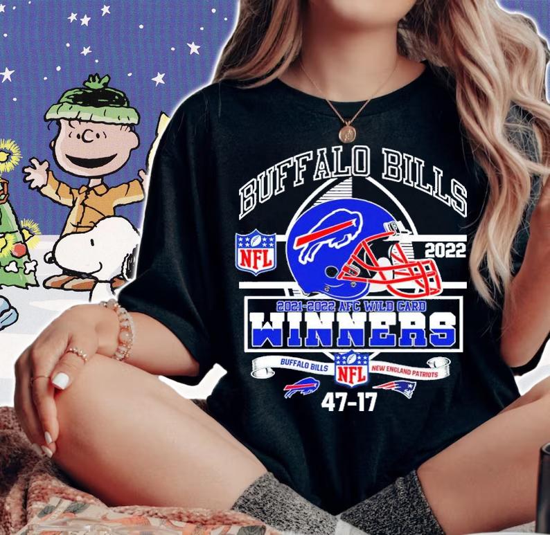 Buffalo Bills 2021-2022 AFC Wild Card Winners Buffalo Bills 47 17 New England Patriots Shirt t-shirt