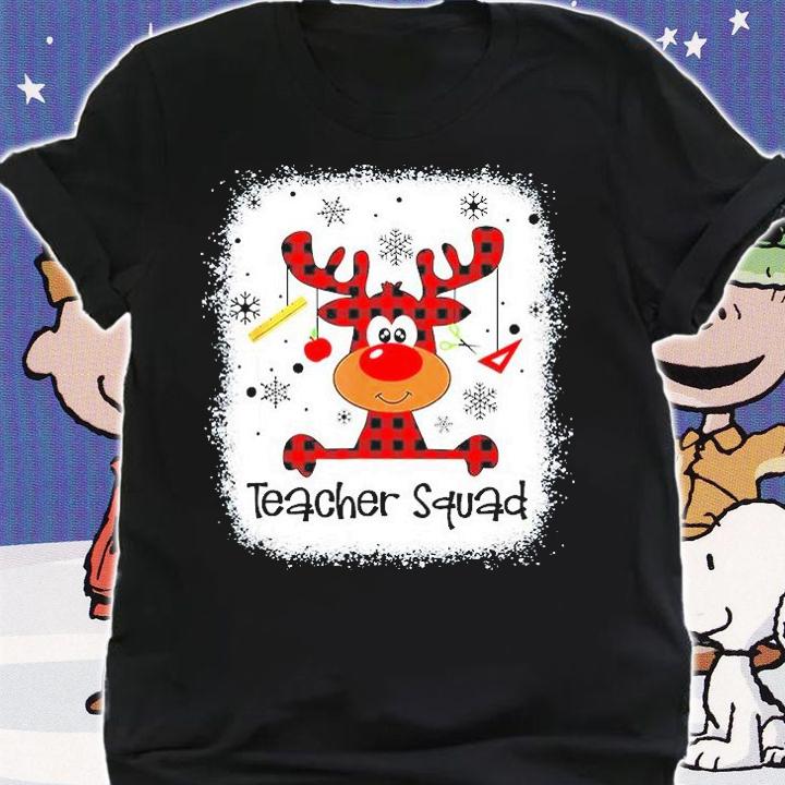Bleached Teacher Squad Reindeer Teacher Christmas Xmas T-Shirt t-shirt shirt