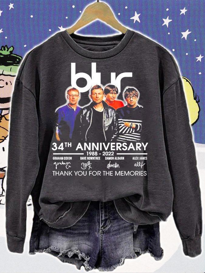 Blur 34th Anniversary 1988 2022 Thank You For The Memories Signature T-Shirt t-shirt