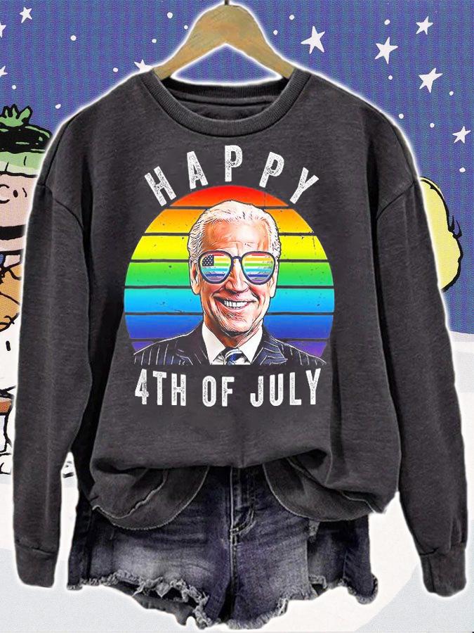 Funny Biden Happy 4th Of July Confused LGBT Biden Gay Pride T-Shirt t-shirt sweatshirt
