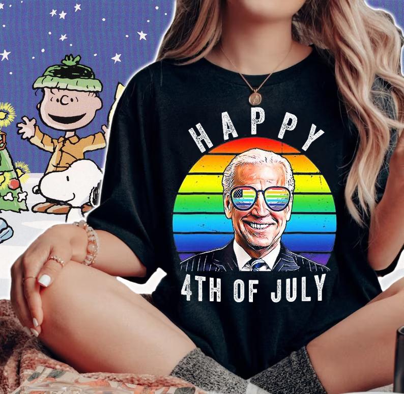 Funny Biden Happy 4th Of July Confused LGBT Biden Gay Pride T-Shirt t-shirt woman shirt