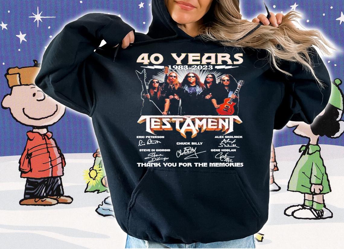 Official 40 Years 1983-2023 Testament Signatures Thank You For The Memories Shirt t-shirt