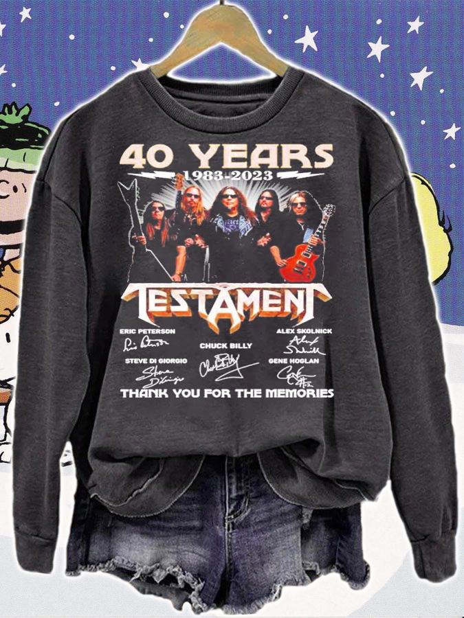 Official 40 Years 1983-2023 Testament Signatures Thank You For The Memories Shirt t-shirt
