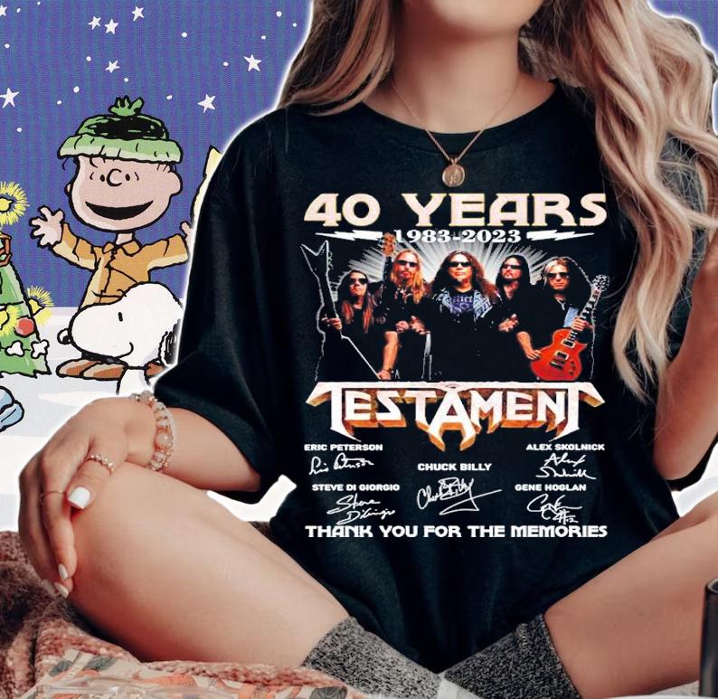 Official 40 Years 1983-2023 Testament Signatures Thank You For The Memories Shirt t-shirt