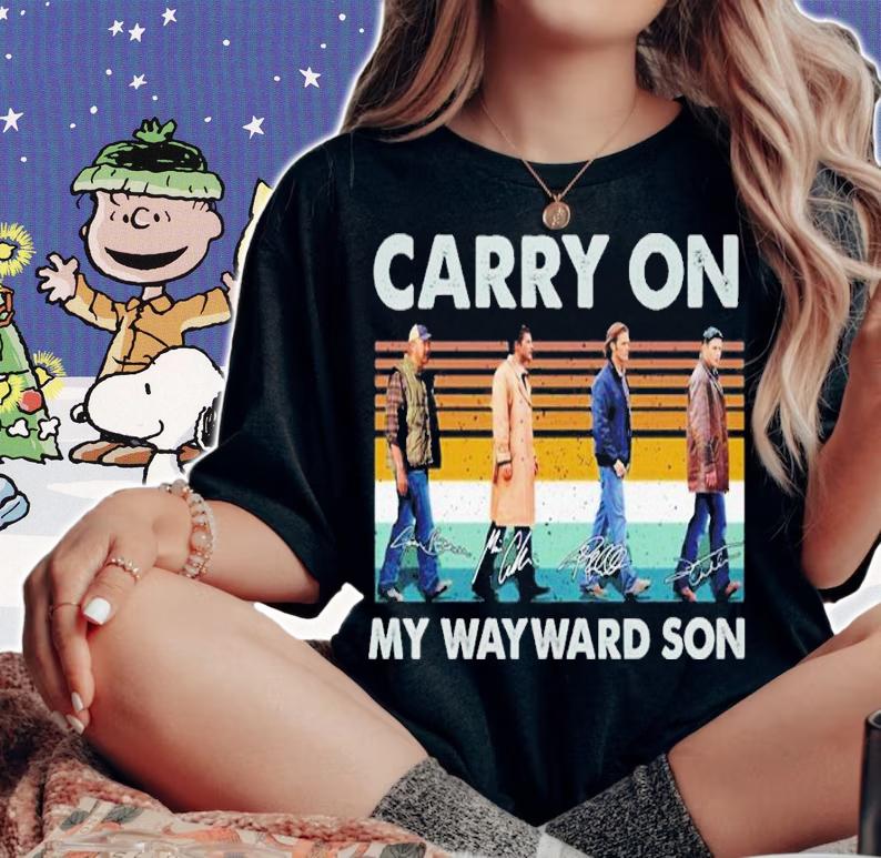 Carry on my wayward son signatures vintage shirt t-shirt woman shirt