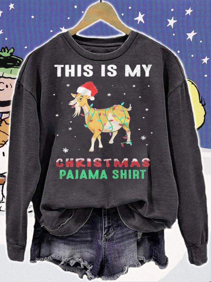 Goat this is my Christmas pajama shirt T-shirt t-shirt
