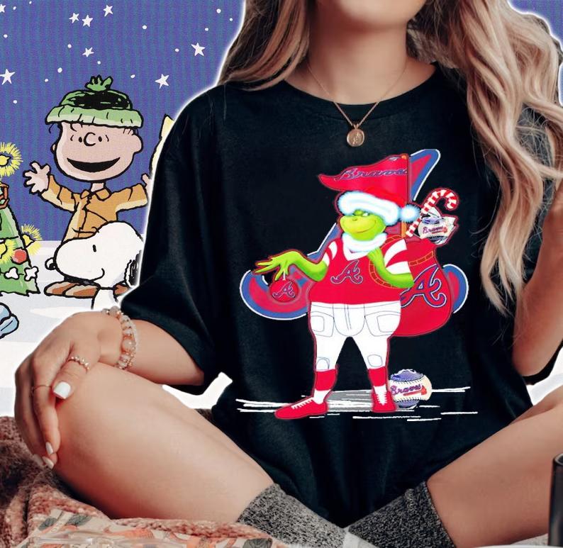 Grinch Santa Atlanta Braves Christmas Shirt t-shirt woman shirt