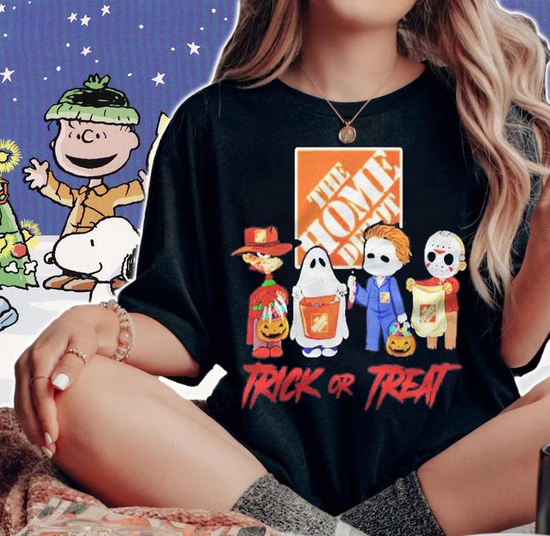 Horror Movie Characters Chibi The Home Depot Trick Or Treat Halloween Shirt t-shirt