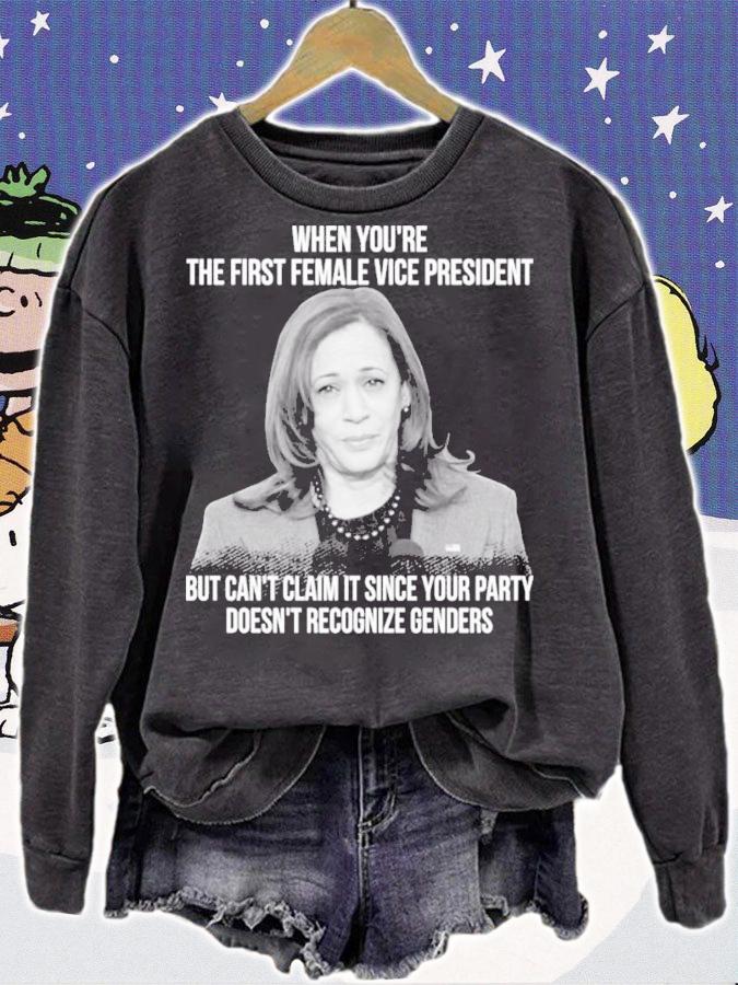 Kamala Harris When You're The First Female Vice President But Can't Claim It Shirt t-shirt sweatshirt