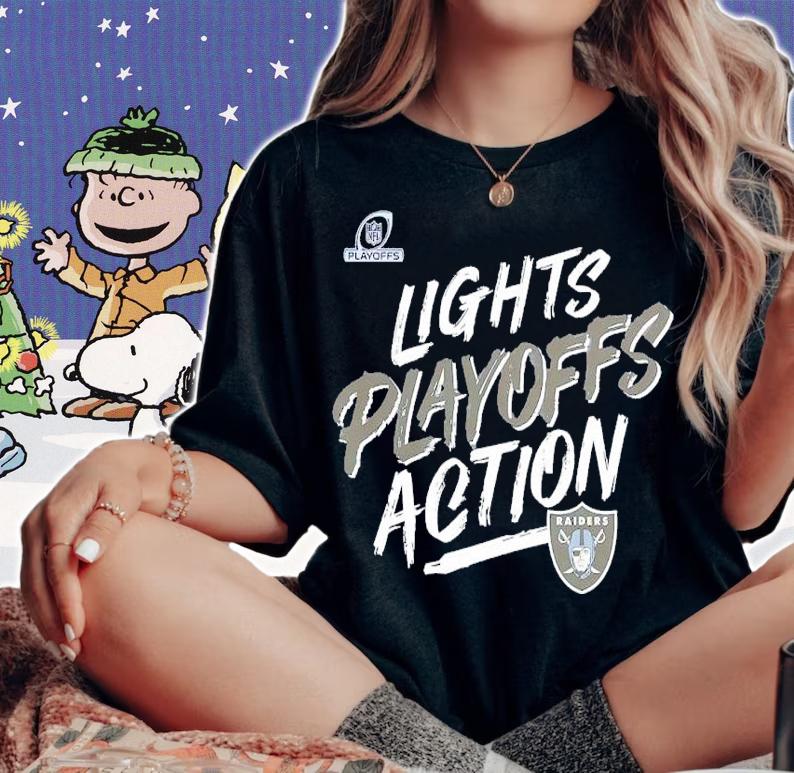 Las Vegas Raiders NFL Playoffs Bound Lights Action 2021 Shirt t-shirt