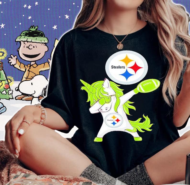 Pittsburgh Steelers Unicorn Dabbing St Patrick's Day T-Shirt t-shirt woman shirt