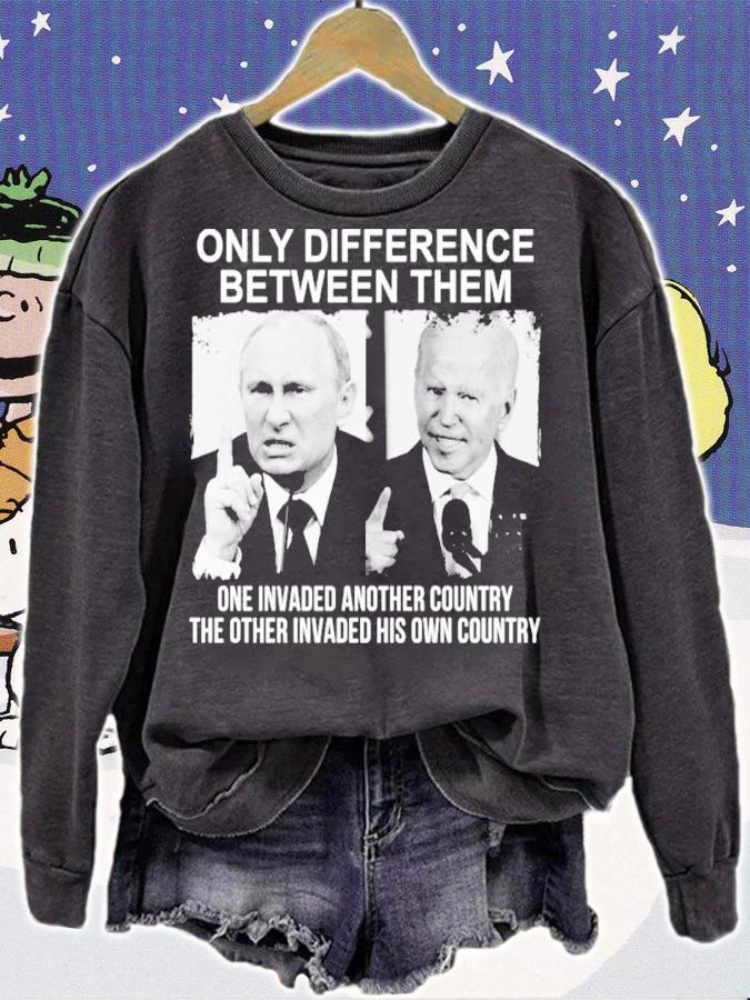 Vladimir Putin And Joe Biden Only Difference Between Them One Invaded Another Country Shirt t-shirt