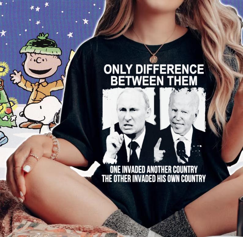Vladimir Putin And Joe Biden Only Difference Between Them One Invaded Another Country Shirt t-shirt
