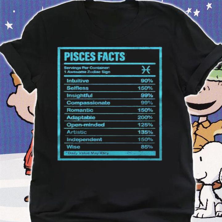Pisces Facts Apparel For Men And Women Funny Zodiac Gift Shirt t-shirt