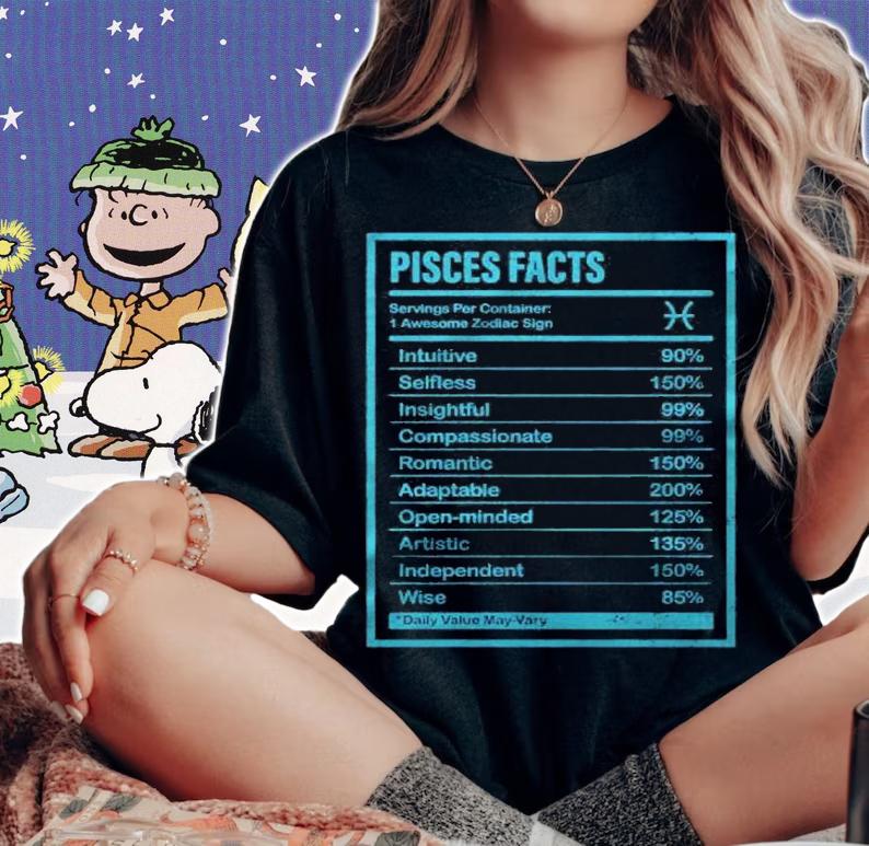 Pisces Facts Apparel For Men And Women Funny Zodiac Gift Shirt t-shirt