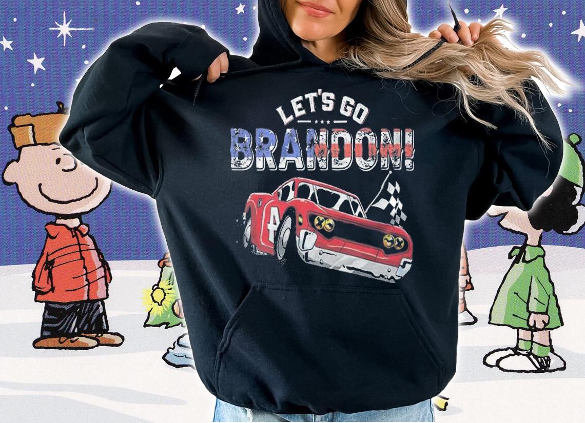 Race Car Impeach Joe Biden Political Let's Go Brandon Flag Premium T-Shirt t-shirt